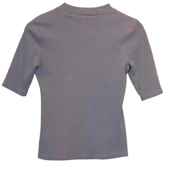 Maeve By Anthropologie Ribbed Mock Neck Tee, Sz. XS, Blue/Lavender, Short Sleeve - Picture 5 of 14